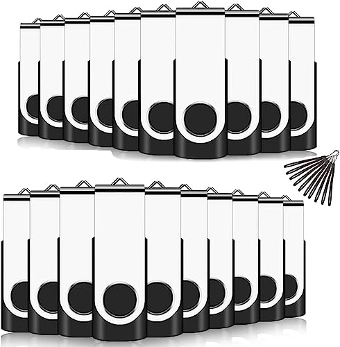 EASTBULL USB Stick 512MB Rotate Metall Schnelle Geschwindigkeit USB 2.0, 20 stück Schwarz von EASTBULL