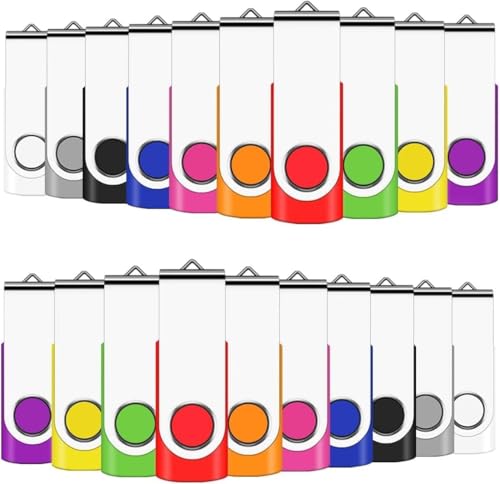 EASTBULL USB-Stick, 2 GB, USB 2.0, USB-Sticks, schwenkbar, USB-Stick, 2 GB, 10 Stück, mehrfarbig von EASTBULL