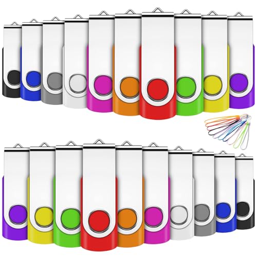 USB-Stick, LED, Flash Drive, 20 Stück, USB 2.0, mehrfarbig, 10 Farben mehrfarbig 2Go von EASTBULL