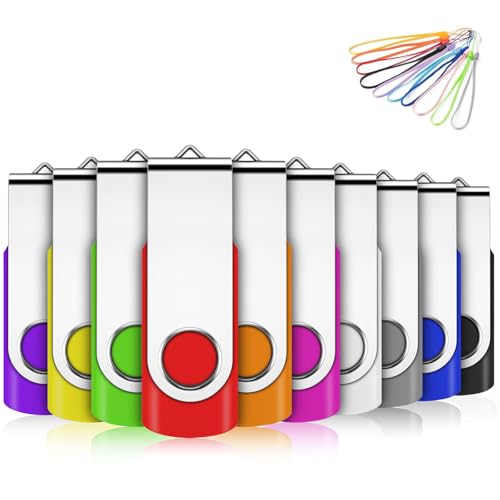 EASTBULL USB-Stick, 32 GB, USB 2.0, drehbar, Speicherstick mit 10 Saiten (10 Farben, 32 GB x 10 Stück) EASTBULL USB-Stick, 32 GB, USB 2.0, drehbar, Speicherstick mit 10 Saiten (10 Farben, 32 GB x 10 Stück) von EASTBULL