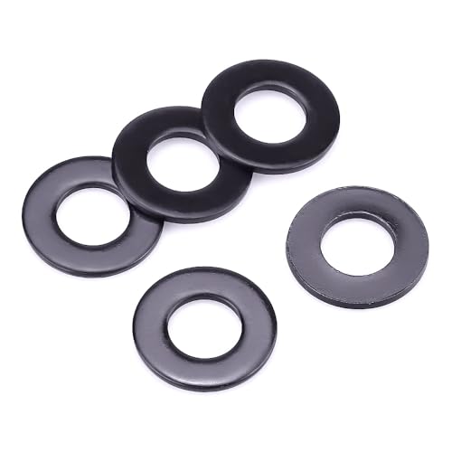 7/16 Zoll Edelstahl Unterlegscheiben Schwarz (1,2 cm ID, 2,5 cm OD), schwarz beschichtete Oberfläche, 304 Edelstahl 18/8, 50 Stück von EASTLO