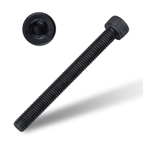 Innensechskantschrauben, M6-1,0 x 100 mm, legierter Stahl der Güteklasse 12,9, schwarzes Oxid-Finish, Vollgewinde, Grobgewinde, Inbus-Sechskantantrieb, 20 Stück von EASTLO