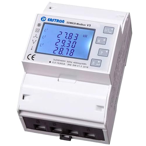 SDM630Modbus Digitaler Stromzähler mit zwei Richtungen für Drehstrom und Wechselstrom bis zu 80 A SDM630Modbus Digitaler Stromzähler mit zwei Richtungen für Drehstrom und Wechselstrom bis zu 80 A von EASTRON
