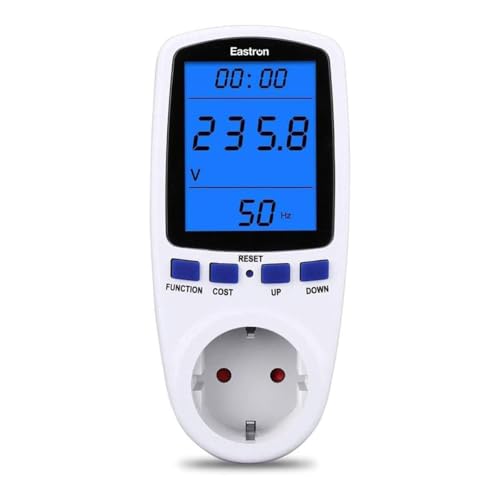 Eastron EU Power Meter Plug Energy Monitor Watt Meter Hintergrundbeleuchtung LCD-Display Verbrauch Monitor Verbrauch Analysator Spannung Ampere Leistung KWH Stecker Leistungszähler von EASTRON