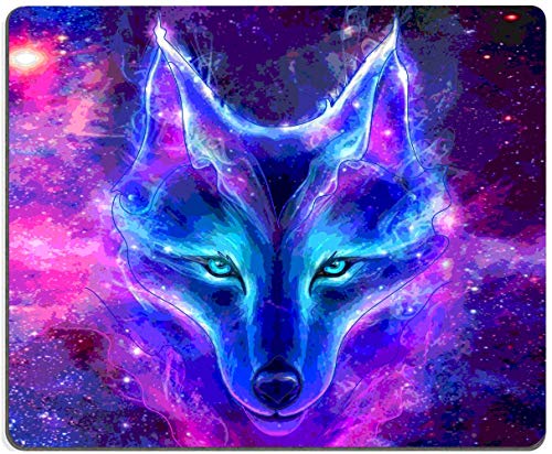 Mauspad, cooles Fuchs-Mauspad, Galaxie-Hintergrund-Design, Gaming-Mauspad, quadratisch, wasserdicht, rutschfeste Gummiunterseite, Mousepads für Büro, Zuhause, Laptop, Reisen, 24,1 x 20,1 x 0,3 cm von EASTSMOOTH