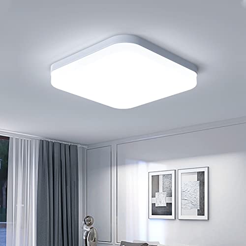 EASY EAGLE LED Deckenleuchte Quadrat: 6500K Deckenlampe LED - IP44 Decke Lampe Panel für Küche Badezimmer Wohnzimmer Keller Flur 23CM 36W von EASY EAGLE