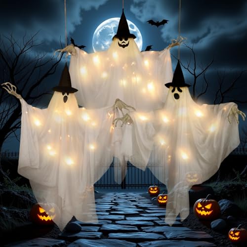 EASY JOY Halloween Deko,3 Pack weiß Ghost with a Witch Ha,Hanging Lighted Glowing Ghost für Yard, Garden, Patio, Lawn,Outdoor Indoor Lrgendwo Hin EASY JOY Halloween Deko,3 Pack weiß Ghost with a Witch Ha,Hanging Lighted Glowing Ghost für Yard, Garden, Patio, Lawn,Outdoor Indoor Lrgendwo Hin von EASY JOY