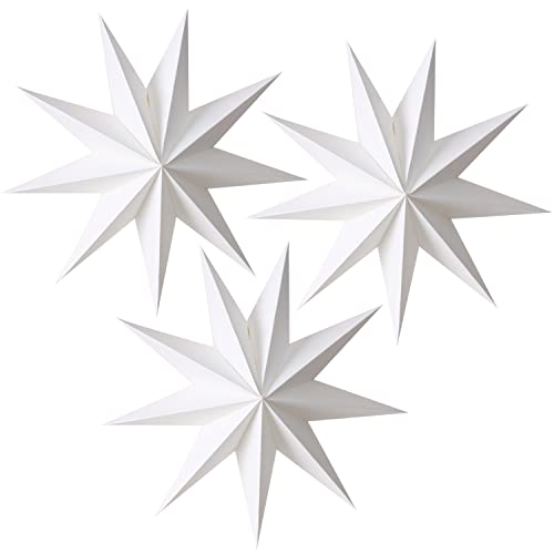 EASY JOY Papiersterne Weihnachtsstern 30cm Party Dekoration Weiß 3D Stern Weihnachtsdeko Fensterdeko Faltsterne zum Aufhängen – 3 Stück 30cm von EASY JOY