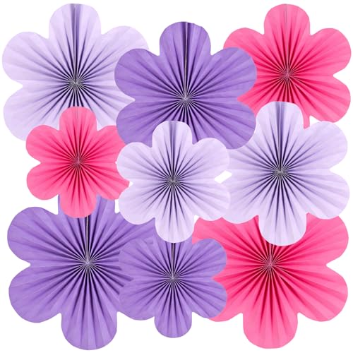 Easy Joy Papier Fächer 9er-Set Papier Blumen Hängende Papierfächer Girlande Dekoration Lila&Rosa für Geburtstag Hochzeit Abschlussfeier Kinder Party Easy Joy Papier Fächer 9er-Set Papier Blumen Hängende Papierfächer Girlande Dekoration Lila&Rosa für Geburtstag Hochzeit Abschlussfeier Kinder Party von EASY JOY