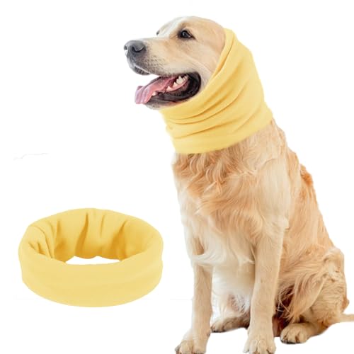 Pattepoint Hündohr Muffs Noise Protection, Kleiner Hund Ohrenschützer für Komfort Small Dog Earmuffs, Kapuzenpullis für Hunde Katzen, Hunde Hals und Ohren Wärmer Hunde Hoodie Anti Angst Snood -Gelb M von EASY JOY