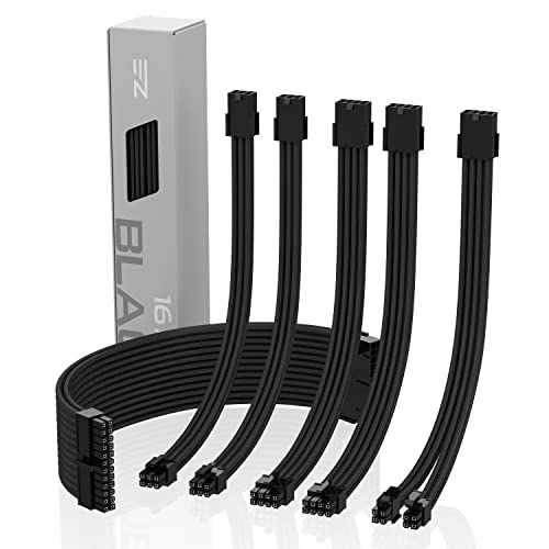 EZDIY-FAB Sleeved Cable - Kabelverlängerung für Stromversorgung mit Combs 24 Pin 8PIN 6PIN 4 + 4 Pin mit Combs- Schwarz, kompatible mit Personal Computer EZDIY-FAB Sleeved Cable - Kabelverlängerung für Stromversorgung mit Combs 24 Pin 8PIN 6PIN 4 + 4 Pin mit Combs- Schwarz, kompatible mit Personal Computer von EZDIY-FAB