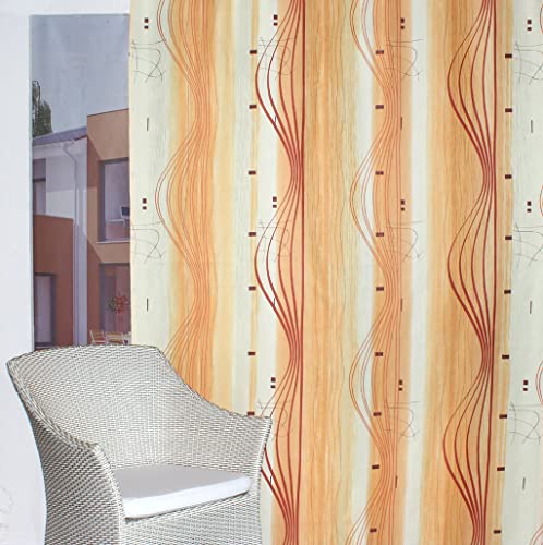 EASYHomefashion Vorhang Verdunkelungsvorhang Verdunkelungs Vorhänge Dekoschal Gardine Blickdicht Blackout Marino ORANGE 245 x 290 cm von EASYHomefashion