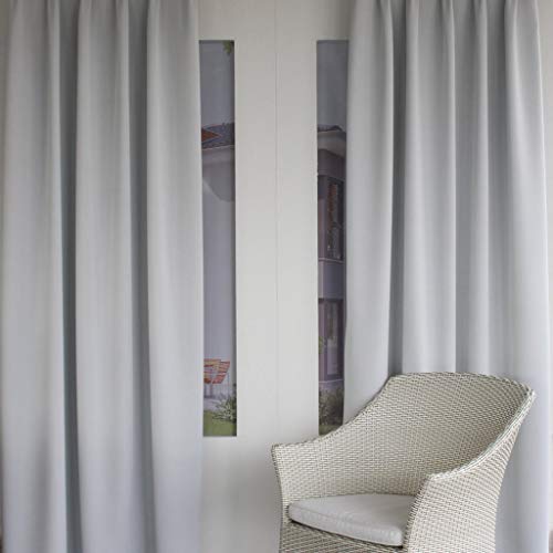 EASYHomefashion Vorhang Verdunkelungsvorhang Verdunkelungs Vorhänge Dekoschal Gardine Blickdicht Blackout Offwhite (Größe wählbar), 185 x 145 cm von EASYHomefashion