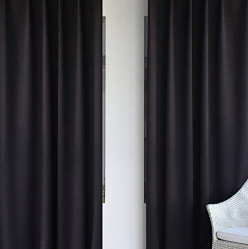 EASYHomefashion Vorhang Verdunkelungsvorhang Verdunkelungs Vorhänge Dekoschal Gardine Blickdicht Blackout SCHWARZ (Größe wählbar), 115 x 290 cm von EASYHomefashion