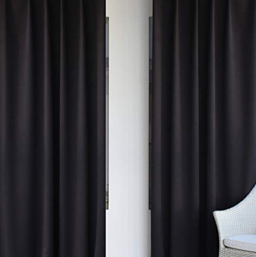 EASYHomefashion Vorhang Verdunkelungsvorhang Verdunkelungs Vorhänge Dekoschal Gardine Blickdicht Blackout SCHWARZ (Größe wählbar), 85 x 290 cm von EASYHomefashion