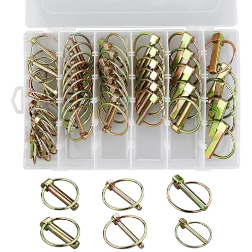 50 Stück Klappsplinte-Sortiment, 4 Größen Splinte zum Sichern von Sicherungsbolzen, Splintbolzen, Steckbolzen, Muttern usw 50 Stück Klappsplinte-Sortiment, 4 Größen Splinte zum Sichern von Sicherungsbolzen, Splintbolzen, Steckbolzen, Muttern usw von EASYKEENECOM