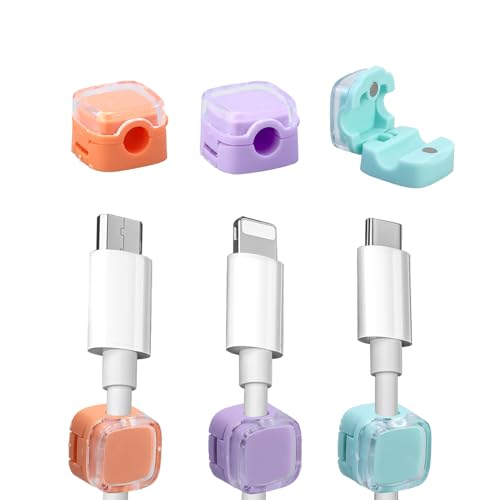 6 Stück Kabelbinder Wiederverschließbar, Kabelhalter in zufälliger Farbe, Kabelhalter Kabelclips Verstellbare Kabel Organizer Magnetische Kabelmanagement Selbstklebend Kabelhalter für Schreibtisch von EASYKEENECOM