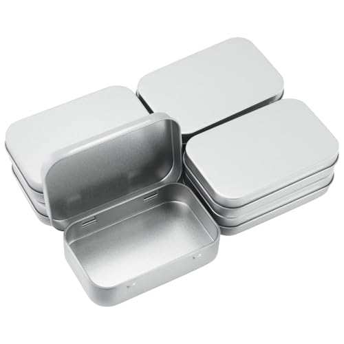 7 Stücke Rostfrei Metalldöschen Kleinen Blechdosen mit Deckel Metall Boxen Rechteckig Dosen Metalltasche Metalldosenbehälter Metall Rechteckige Organizer Aufbewahrungsbox für Süßigkeiten 9.5 x 6 x 2cm von EASYKEENECOM