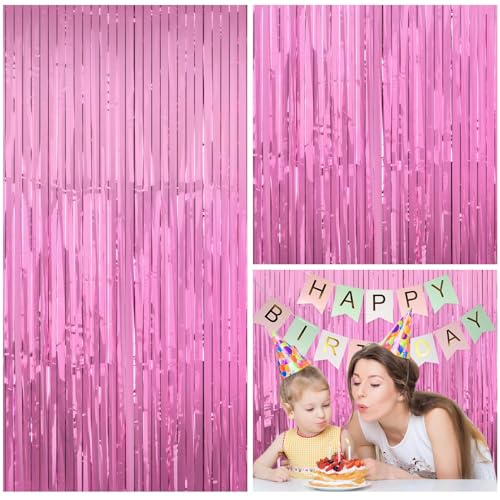 EASYKEENECOM 4 Stück Lametta Vorhang, Tinsel Folie Vorhang, Folienfransen Vorhang, Dekovorhang Vorhänge, Glitzer Tinsel Curtain für Weihnachtsbaum Geburtstage Festivals Party Bühnendekor (Hell-Pink) EASYKEENECOM 4 Stück Lametta Vorhang, Tinsel Folie Vorhang, Folienfransen Vorhang, Dekovorhang Vorhänge, Glitzer Tinsel Curtain für Weihnachtsbaum Geburtstage Festivals Party Bühnendekor (Hell-Pink) von EASYKEENECOM