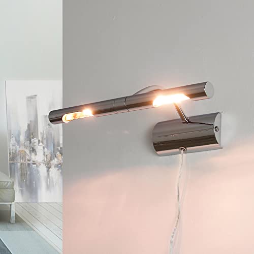 Easylight Bilderleuchte aus Metall in Chrome 2xG9 B:29cm klassisch Spiegelleuchte für Flur Bad Wohnzimmer Schlafzimmer Wandlampe Bilderlampe Wandleuchte Innen von Easylight