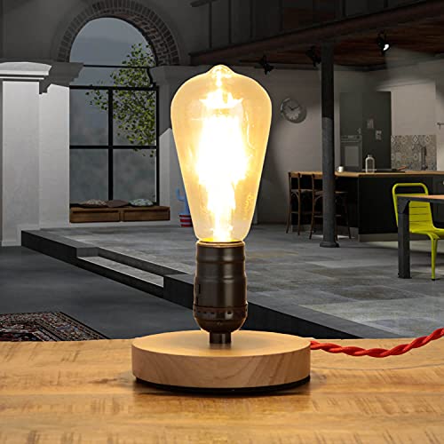 Easylight Kleine Tischlampe Industrie Design Holz Metall dekorativ EDISON Vintage Lampe Tischleuchte von Easylight