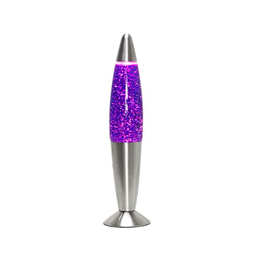 Lavalampe Lila TIMMY mit Schalter Stimmungslicht inkl. E14 Leuchtmittel 36cm kleine Glitzerlampe Wohnzimmer von Easylight