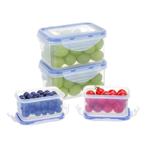 EASYLOCK 4PACK 500ML/180ML Kleine Dosen mit Deckel Plastik, Meal Prep Boxen, Mikrowellengeschirr, Auslaufsicher Tragbar und Langlebig von EASYLOCK