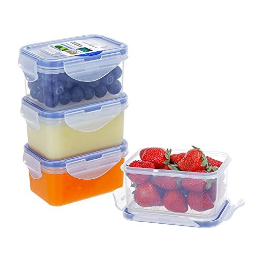 EASYLOCK 4PACK 180ML Kleine Dosen mit Deckel Plastik, Meal Prep Boxen, Mikrowellengeschirr, Auslaufsicher Tragbar und Langlebig von EASYLOCK