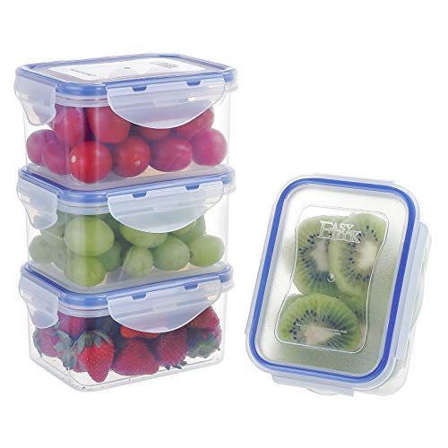 EASYLOCK 4PACK Kleine Dosen mit Deckel Plastik, Gefrierdosen 500ML, Meal Prep Boxen, Mikrowellengeschirr, Auslaufsicher Tragbar und Langlebig von EASYLOCK