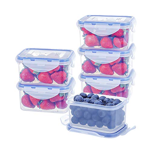 EASYLOCK 6er-Set 500ML Kunststoff Frischhaltedosen Mit Deckel Klein, Meal Prep Boxen, Rechteckig Aufbewahrungsbox Küche, Mikrowellengeschirr, Gefrierdosen 500 ml, Salat To Go Box von EASYLOCK