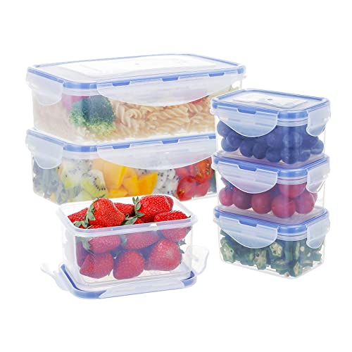 EASYLOCK 6PACK Plastik Frischhaltedosen Set mit Deckel (1150ML*2+180ML*4), Meal Prep Boxen, Aufbewahrungsbox Küche, Mikrowellengeschirr, Lunchbox Erwachsene, Frischhaltebox Gefrierdosen Klein von EASYLOCK