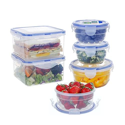 EASYLOCK 6er-Set Plastik Frischhaltedosen Set mit Deckel (1250ML*2+600ML*2+300ML*2), Aufbewahrungsbox Küche, Food Meal Prep Boxen, Sandwich Box, Gefrierdosen Klein, Salatschüssel, Dessertschalen von EASYLOCK