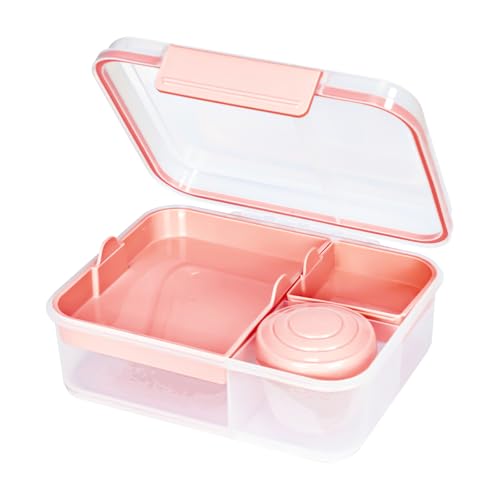 EASYLOCK Brotdose mit Fächern 1650ml Bento Box Lunchbox Erwachsene Rechteckig Brotzeitbox Salatbox to Go mit 150ml Saucendose Butterbrotdose Brotdose Auslaufsicher für Schule, Büro, Picknick (Rosa) EASYLOCK Brotdose mit Fächern 1650ml Bento Box Lunchbox Erwachsene Rechteckig Brotzeitbox Salatbox to Go mit 150ml Saucendose Butterbrotdose Brotdose Auslaufsicher für Schule, Büro, Picknick (Rosa) von EASYLOCK