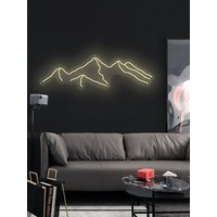 Berge Leuchtreklame - Led Leuchtreklame, Wanddekor, Wandschild, Berg Schild von EASYNEON