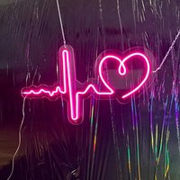 Herzschlag Neon Schild - Led Schild, Wand Dekor, Liebe Herz Puls Custom von EASYNEON