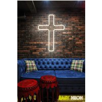 Kreuz - Led Neon Schild, Wanddekoration, Wandschild, Neonlichter, Helle Christliches Neonschild von EASYNEON