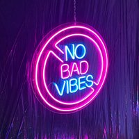 No Bad Vibes - Led Neon Schild, Wanddeko, Wandschild, Neonlicht von EASYNEON