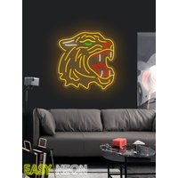 Tigerkopf - Led Neon Schild, Wanddekor, Wandschild, Neonlichter, Jahr Des Tigers von EASYNEON