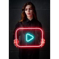 Youtube - Led Neon Schild, Wanddekoration, Wandleuchte, Led Schild Schlafzimmer, Muttertagsgeschenk von EASYNEON