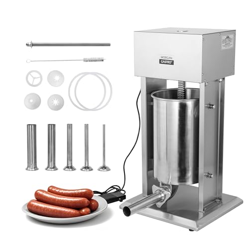 10.4 kg/12L Elektrischer Wurstfüller - Handelsüblicher Edelstahl mit 5 Rohren, Fußpedal & Geschwindigkeitsregelung Perfekt für den privaten / professionellen Gebrauch 10.4 kg/12L Elektrischer Wurstfüller - Handelsüblicher Edelstahl mit 5 Rohren, Fußpedal & Geschwindigkeitsregelung Perfekt für den privaten / professionellen Gebrauch von EASYROSE