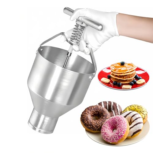 EASYROSE 3L Commercial Donut Dispenser Pancake Dispenser with Stand 6 Gear Adjustable Size Manual Donut Batter Dispenser Pancake Batter Dropper von EASYROSE