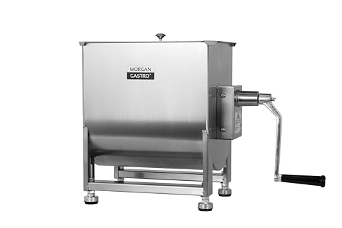 Manueller Fleischmischer, 15,9 kg Fassungsvermögen/20 l Tank, Edelstahl, kommerzielle Wurstmischmaschine mit Getriebe, mit Deckel, Rinderhackfleisch-Handmixer Manueller Fleischmischer, 15,9 kg Fassungsvermögen/20 l Tank, Edelstahl, kommerzielle Wurstmischmaschine mit Getriebe, mit Deckel, Rinderhackfleisch-Handmixer von EASYROSE
