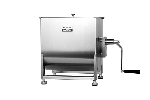 Manueller Fleischmischer, 27,2 kg Fassungsvermögen/30 l Tank, Edelstahl, kommerzielle Wurstmischmaschine mit Getriebe, mit Deckel, Rinderhackfleisch-Handmixer Manueller Fleischmischer, 27,2 kg Fassungsvermögen/30 l Tank, Edelstahl, kommerzielle Wurstmischmaschine mit Getriebe, mit Deckel, Rinderhackfleisch-Handmixer von EASYROSE