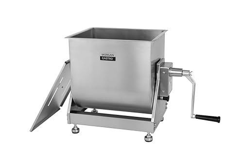Manueller Fleischmischer, 27,2 kg Fassungsvermögen/30 l Tank, neigbarer Tank, Edelstahl, kommerzielle Wurstmischmaschine mit Getriebe, mit Deckel, Rinder-Handmixer Manueller Fleischmischer, 27,2 kg Fassungsvermögen/30 l Tank, neigbarer Tank, Edelstahl, kommerzielle Wurstmischmaschine mit Getriebe, mit Deckel, Rinder-Handmixer von EASYROSE