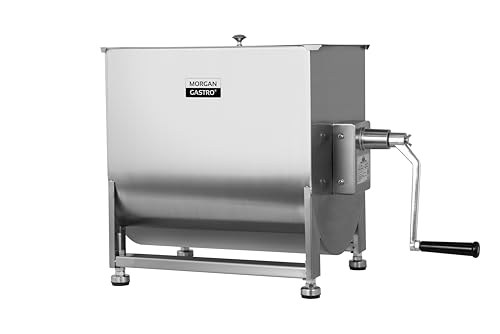 Manueller Fleischmischer, 36,3 kg Fassungsvermögen/40 l Tank, Edelstahl, kommerzielle Wurstmischmaschine mit Getriebe, mit Deckel, Rinderhackfleisch-Handmixer von EASYROSE