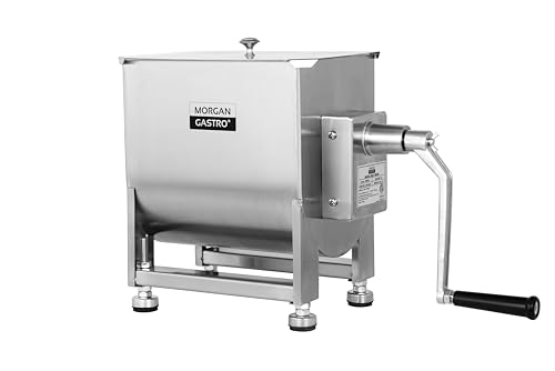 Manueller Fleischmischer, 8,2 kg Fassungsvermögen/10 l Tank, Edelstahl, kommerzielle Wurstmischmaschine mit Getriebe, mit Deckel, Rinderhackfleisch-Handmixer von EASYROSE