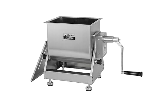 Manueller Fleischmischer, 8,2 kg Fassungsvermögen/10 l Tank, Kippbehälter, Edelstahl, kommerzielle Wurstmischmaschine mit Getriebe, mit Deckel, Rinder-Handmixer von EASYROSE