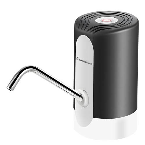 Easyspeed Wasserspender ohne Licht, tragbare elektrische Wasserpumpe mit Adapter für 5,8,10,13,13 und 20 Liter Kanister Schwarz von EASY SPEED