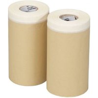 Maler Abdeckpapier mit Krepp auf Rolle 2x 18cmx20m Abdeckfolie mit Kreppband von EASY WORK