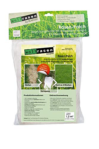 easygreen® - wollrasen® 1,20 m² | 1,20 x 1,00 Patch | Grassamen Matte | Alternative zum Rollrasen | 100% Biologisch abbaubare Rasensamenmatte | Stressfreies verlegen der Rasenmatte (1,2 m²) von EASYgreen